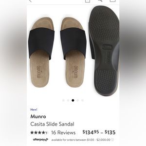 Munro Casita Slide, Black 8.5, worn twice